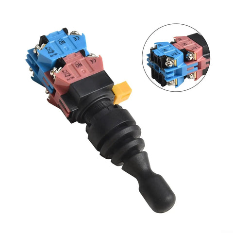 4 Position Joystick Switch With 4NO Momentary Monolever For HKL FW24 Industrial Control Panel 22mm Cutout, blue and pink plastic