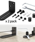 Sliding Barn Door Floor Guides Adjustable Stay Roller Hardware Kit Set of 2 with Smooth Ball Bearings and Flat Bottom Design
