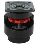 Hella Sturdy Adjustable Leveling Casters With 220 Pound Load Capacity Smooth Rolling nylon wheel with red adjustable feature.