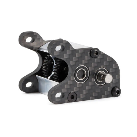 Ultralight Dual Motor Transmission with Dig Overdrive Gearbox and Slipper Pad for 1/10 RC Crawlers, carbon fiber motor plate