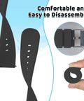 Close-up of black strap details from Beginner Friendly Electronic Watch Soldering Kit With Ten Second Auto Sleep Mode Stem Learning Project