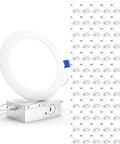 Sunco 72 Pack Recessed Lighting 6 Inch LED, Canless Ceiling Lights Slim with Junction Box on display.