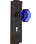 Meadows Plate With Keyhole Passage And Waldorf Cobalt Door Knob In Timeless Bronze For Two And Three Quarters Backset Solid Brass Plates