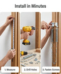 Built Tough Screen Door Chain Stopper With Spring, 2 Pack Wind Safety Hardware For Front Entry, Prevents Over Opening And Door Damage, Durable Spring Steel, Indoor Outdoor Use, Compatible With Storm Door Closer K 5026, install steps on door