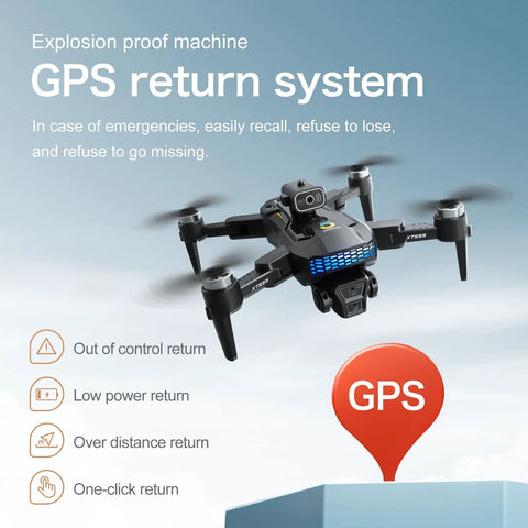Dope 4K EIS Camera Drone With 4.5 Inch HD Controller Screen And 60 Minute Flight Time flying with GPS return system active