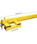 Heavy Duty Dual Direction Forklift Jib Crane, 6600 Lbs Telescoping Boom with two hooks, yellow steel construction