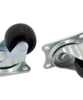 Cofufu 1-inch black plastic caster wheels on metal mounting plates; pair of swiveling casters