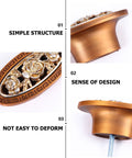 Old School Copper Drawer Knobs 5 Pack With Single Hole Cabinet Pull Handles, rose embossed, rose coffee finish hardware details