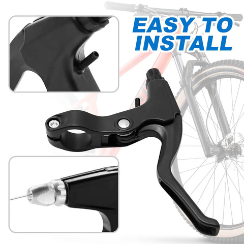 Two Pack 0.87 Inch Aluminum Alloy Bicycle Brake Levers, easy install, universal fit for mountain road BMX and folding bikes.
