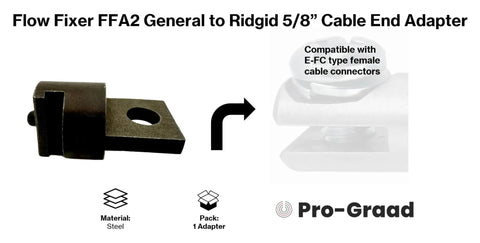 Flow Fixer FFA2 Universal General To Ridgid Drain Cleaner Adapter For Slotted Cable Ends Converts General Ends To Fit Ridgid Models K40 K50 K375 K380 K400 K3800 With Five Eighths Inch Cable Ends Pro Grade steel adapter