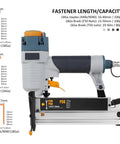 Rugged Professional Pneumatic Air Brad Nailer engineered for quick setup, featuring adjustable fastener depth control and ergonomic grip.