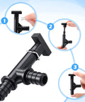 2 Pack Half Inch PEX RV Low Point Drain Valve 90 Degree Space Saving Water Line Fitting Durable Plastic Pipe Connector Steps