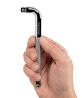 Hand holding Three Eighth Inch Drive Six Inch Wobble L Handle Socket Wrench Heavy Duty High Torque Tool For Tight Spots And Flexible Access
