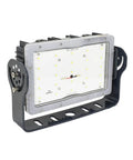 Pro Grade 50 Watt Led Flood Light Generating Solid 180 Degree Ultra Wide Beam With Trunnion Mount Bracket side view