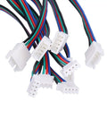 Professional Grade Five Pack Xh2 54 Four Pin Motor Extension Leads For Extruders And Servo Motors At Two Meters with connectors.