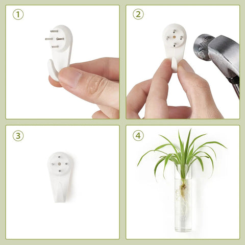 Glass Tube Propagation Station Hanging Vase Set - 4 Cylinder Wall Planters For Hydroponics installation steps