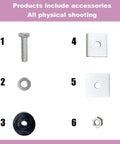 Trolley Limit Stop Kit For Unistrut Channel 1-5/8 Inch Wide And Taller, components including bolt, washers, nut, and metal plates.