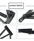Bench Seat Hinges And Lift Spring Set For Bed Boxes And Chests, close-up of galvanized steel hinge and spring detail