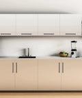 Modern kitchen with 12 Pack 10 Inch Square Kitchen Cabinet Handles Matte Black Pulls For Cupboards And Drawers.