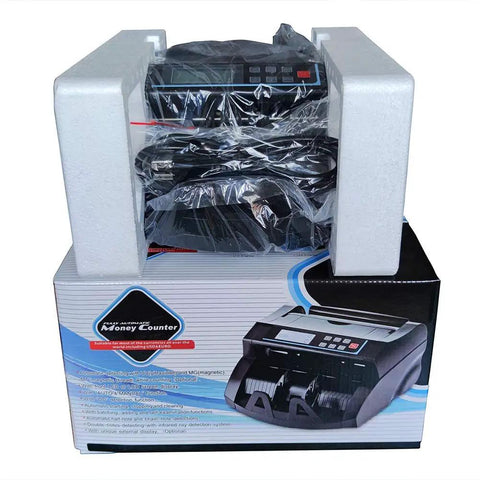 Cash Counter Machine For US Dollars Only With UV MG MT IR DD Detection Add And Batch Modes Value Counting LCD Display Alarm Fast Accurate Money Counter For Shops in packaging