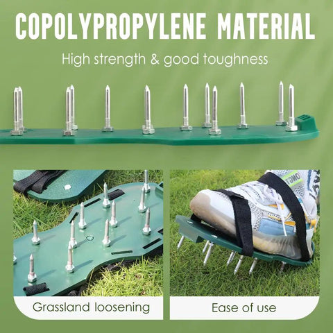 Lawn Aerator Shoes For Grass Health With Adjustable Straps And Heavy Duty Spikes One Size Fits All Green Spike Shoes