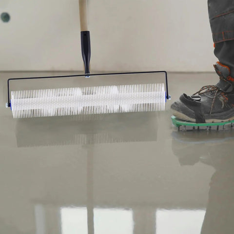 Self Leveling Tool Kit For Concrete Floors With Spike Roller And Spike Shoes, 20mm Needle Length, 30x14cm Spike Shoes