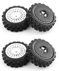 72mm Rubber Tire Wheel for 1/10 RC Racing Cars, Compatible with TT01 TT02 TA06 XV01 Models, featuring black disc wheels