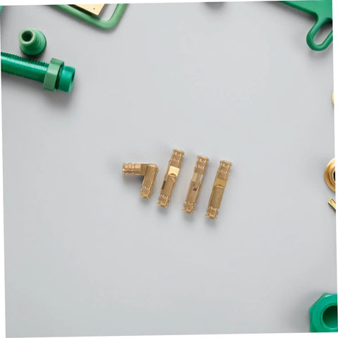 Brass Invisible Barrel Hinges Set 25 Pcs Concealed Small Cylinder Hidden Hardware displayed on a gray background