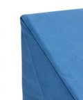 Close-up of corner detail of Arm Curl Pad Cushion For Barbell Workouts, Pressure Resistant Sponge Core, 50x25x20cm, blue fabric cover.