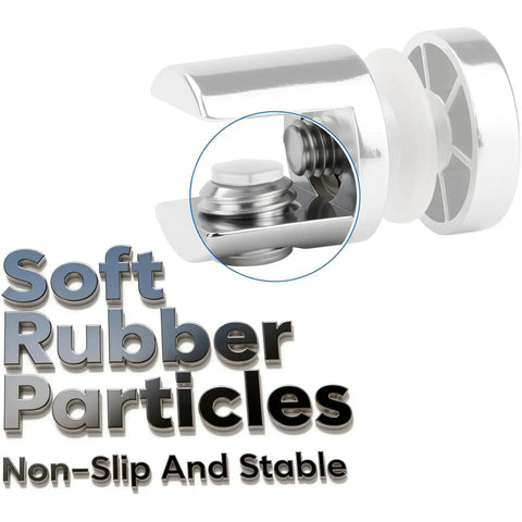 Heavy Duty Metal Glass Clamps Set with soft rubber particles enhancing grip and stability for 5-10mm panels.