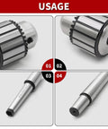 JT33 Drill Chuck One Thirty Second To One Half Inch With MT1 MT2 Morse Shanks For Lathe Drilling Machines Rock-Solid HSS