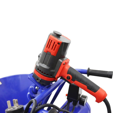 gonana need this badass dual-power polyurethane foam spray machine for waterproof paint put application with 50 liter hopper capacity 220V high pressure atomizer close-up of motor and handle