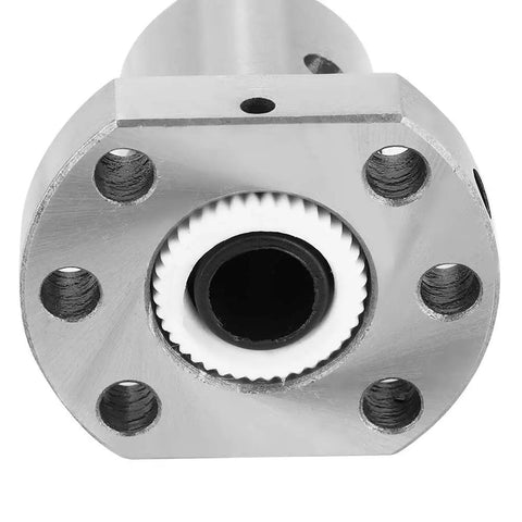 Close-up of SFU1605 Ball Screw Kit With Ball Nut for RM1605, showcasing steel construction and design for smooth motion.