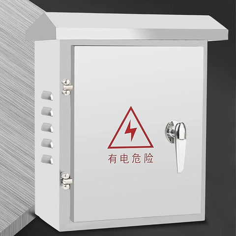 Waterproof Stainless Steel Junction Box Outdoor Electrical Enclosure With Hinged Lid And Mounting Plate For Secure Wiring, Wall Mounted Case Built Tough 800x600x200mm, front view