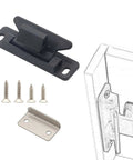 Black Nylon Metal Closet Door Catch And Cabinet Handle With Secure Drawer Latch For Rv Mobile Homes Cars Yachts And Cupboard Doors That Save Space with screws