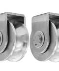 2 Pack U Type Single Wheel Pulley Block With Duplex Bearings, 304 Stainless Steel Heavy Duty Rope Pulley For Material Handling And Moving, Supports 400 Kg, 880 Lb, Fits 3-10 mm Wire Or Hemp Rope, two stainless steel pulleys