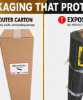 Premium Mass Loaded Vinyl Soundproofing Rolls Heavy Hitter packaging comparison of a protective carton and an exposed roll.
