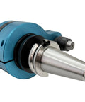 Top Shelf Cat40 To Er32 90 Degree Angle Head Vmc Spindle Adapter with silver and blue finish, designed for precision machining.