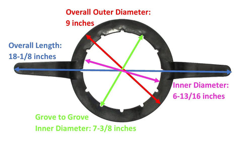 Six Inch Heavy Duty Plastic Wrench For Industrial Tote And IBC Tank Caps Built Tough For Greif Schutz Mauser And Most 6 Inch Caps double handle top view