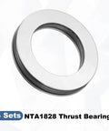 NTA1828 Thrust Needle Roller Bearing Set With 8 Washers, Chrome Steel, angle view, ID 1-1/8 In, OD 1-3/4 In, 4 Pack