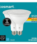 150W Equivalent Par 38 LED Flood Light Bulb, Dimmable and Color Temp Adjustable 2700K, 3000K, 5000K, White Finish, 2 Pack