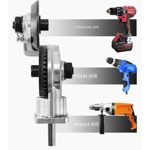 Upgraded Nibbler Metal Cutter Drill Attachment compatible with lithium-ion, hand, and impact drills for sheet metal cutting.