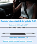 Person in car using Coiled USB C to Lightning Cable 3Ft 2 Pack for Car Fast Charging, showing stretch and retract feature.