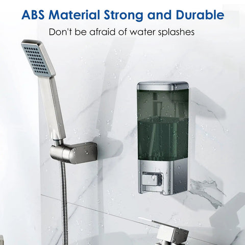 Robust Wall Mount Manual Soap Dispenser 17 Oz Large Capacity Refillable Pump For Kitchen And Bathroom with sleek chrome finish.