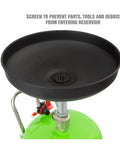 18 Gallon Spillproof Portable Oil Drain Pan With Rolling Cart And Steel Waste Oil Container, adjustable funnel with screen