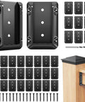 60 Piece Deck Railing Bracket Connectors For 1.5 By 3.5 Inch 2x4 Wood Posts To Handrails And Stair Rails Heavy Duty Nylon 66 With Reinforcing Fiberglass
