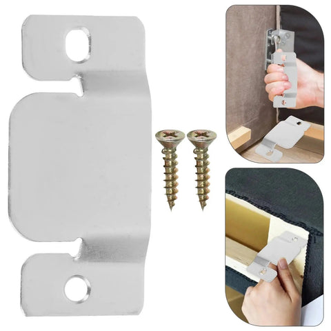 Heavy Duty Sectional Sofa Connectors 40 Piece Set Universal Furniture Joint Reinforcement Kit showing snap lock hardware and screws.
