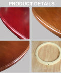 Top Shelf Heavy Duty Oak Lazy Susan Turntable Featuring Slick 360 Degree Spin And Rock Solid Anti Slip Base close-up of smooth oak finish and base