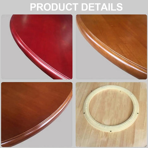 Top Shelf Heavy Duty Oak Lazy Susan Turntable Featuring Slick 360 Degree Spin And Rock Solid Anti Slip Base close-up of smooth oak finish and base