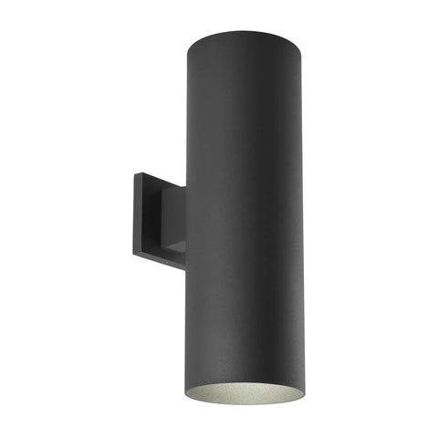 6 Inch Cylinder Outdoor Wall Sconce With 2 Light Up And Down Modern Aluminum Black Finish for home exterior lighting
